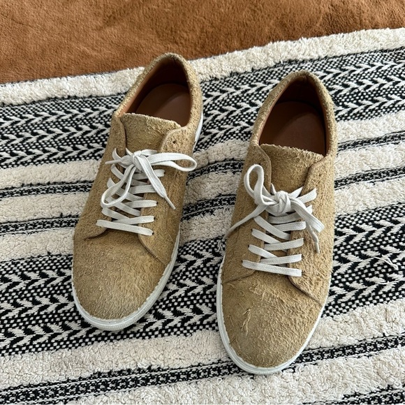 Taft men’s sneaker fuzzy nubuck nubby suede chunky tan & white size 42 - Picture 1 of 8